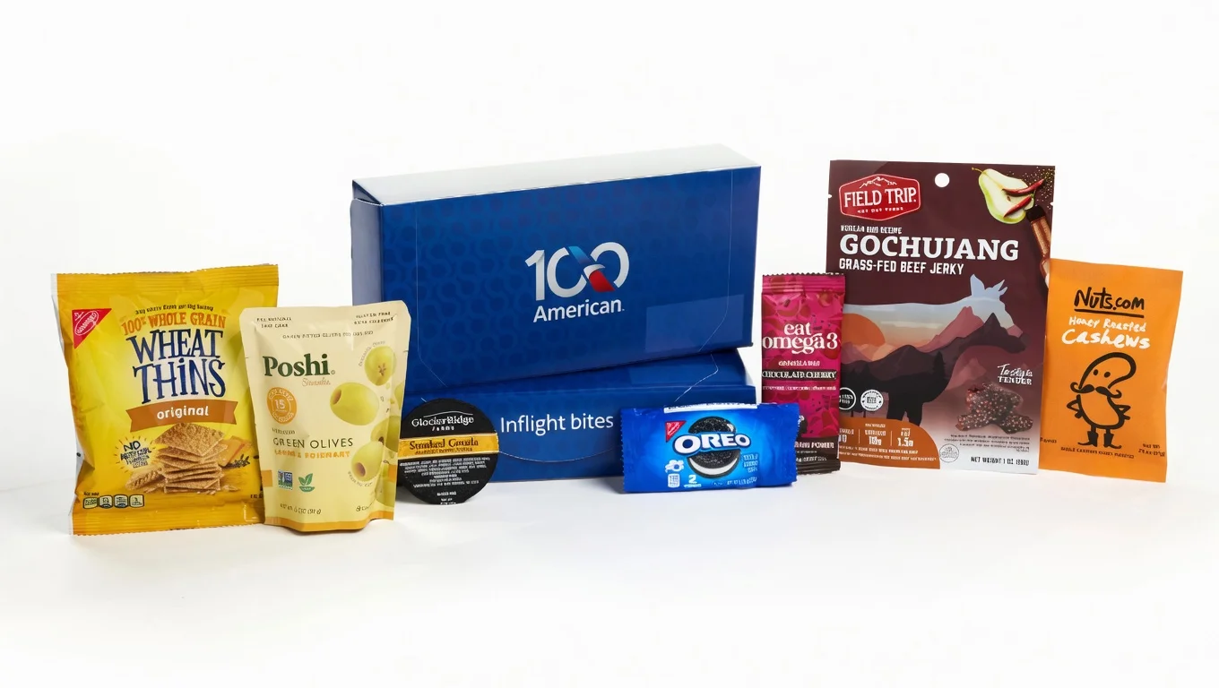 American Airlines buy on board snacks
