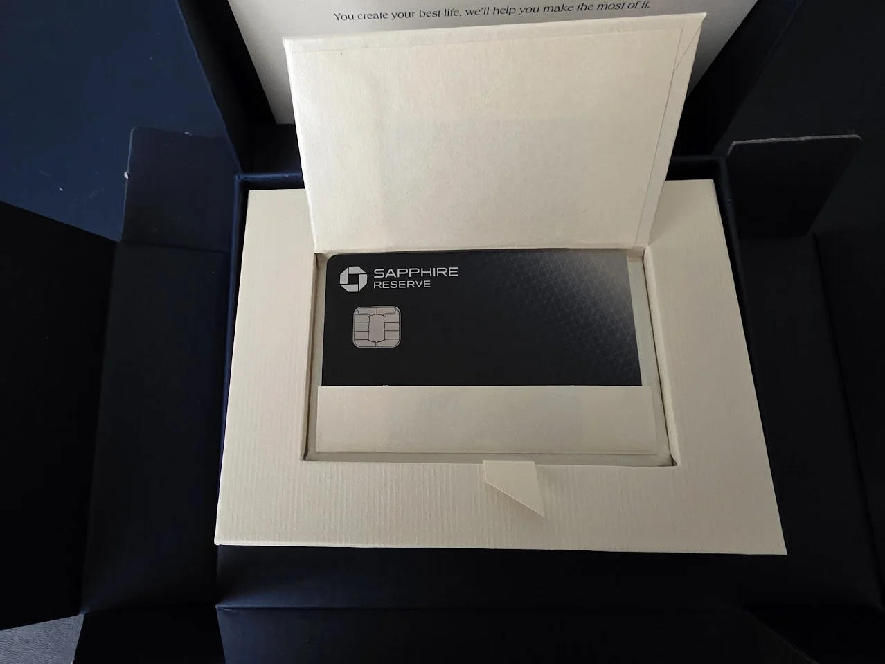 Chase Sapphire Reserve credit card in its presentation box